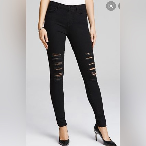 Jbrand Maria high rise super skinny  distressed jeans size 31 - Picture 6 of 10